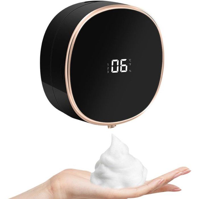 Distributeur de savon mural étanche à mousse automatique rechargeable par USB avec capteur. Accessoire idéal pour les bureaux