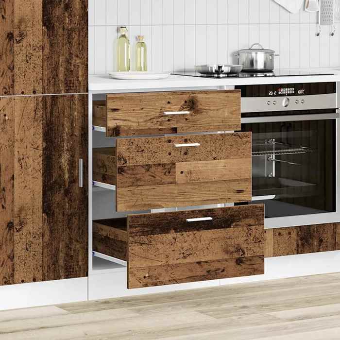 Meuble bas de cuisine - vidaXL - Lyon - Bois dingénierie - 60x46x81 5 cm - Bois ancien - Capacité 50 kg