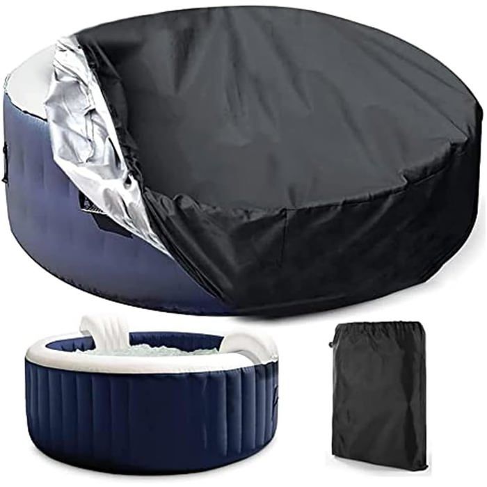 Bache Spa Gonflable Ronde 210x90cm Noir - Imperméable Exterieur Hivernage Piscine Hors Sol/Jardin Bache Spa Gonflable Ronde 210x90cm Noir - Imperméable Exterieur Hivernage Piscine Hors Sol/Jardin