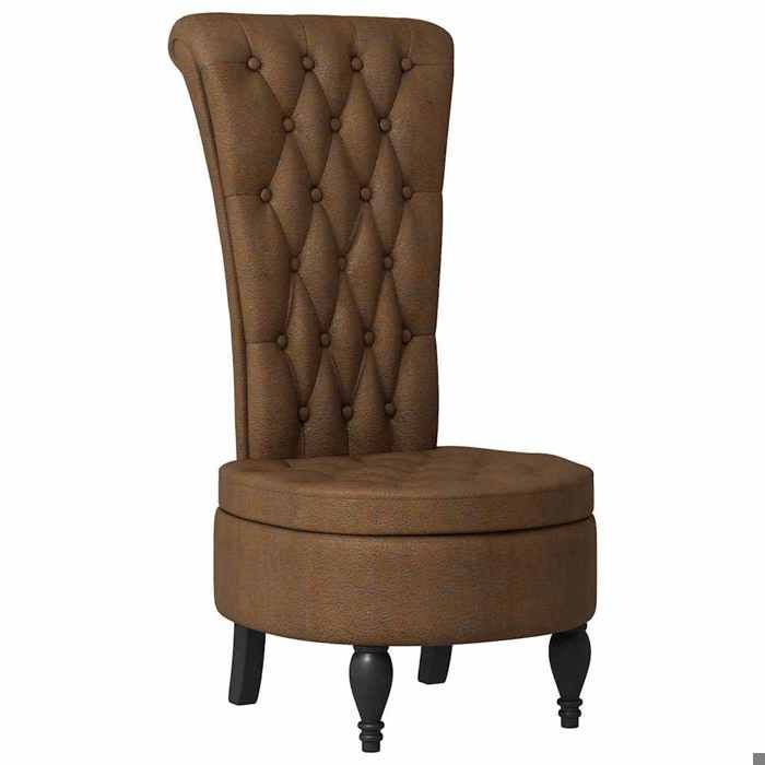 SOLDES DHIVER®Fauteuil à pantoufle - Fauteuil relaxant/chaise salon - 56 5x70x110 cm - Marron 56 5x70x110 cm Simili daim - 73995