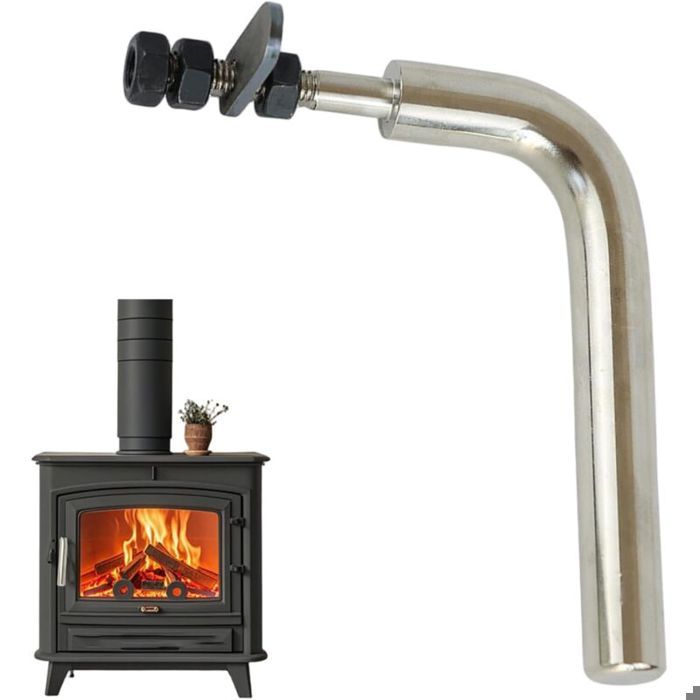 Poignées de porte de cheminée - MICH - Design métallique moderne - Ergonomique en forme de L - Compatibilité large