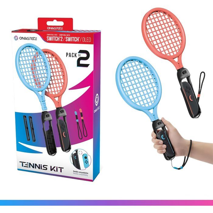 Pack de 2 raquettes de tennis Oniverse pour Nintendo Switch 2 Nintendo Switch et Nintendo Switch modèle OLED - vue 3