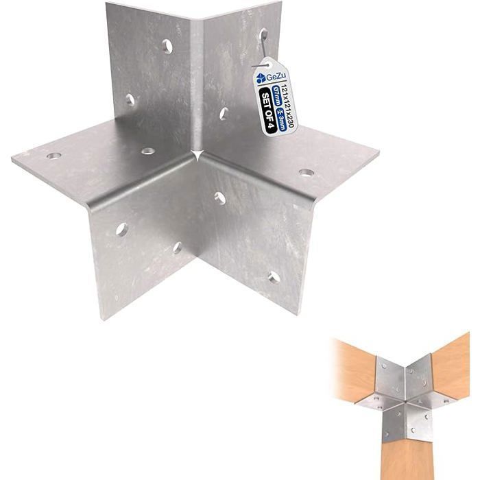GeZu Impex Connecteur d’Angle Pergola 121 x 121 Galvanisé à Chaud ...