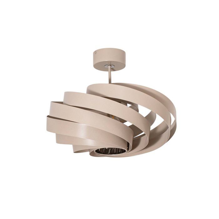 Euluna Plafonnier Vento à intensité variable (Moderne) en Beige Métal e. a. pour Salon & Salle manger (1 lampeà E27) Luminaire
