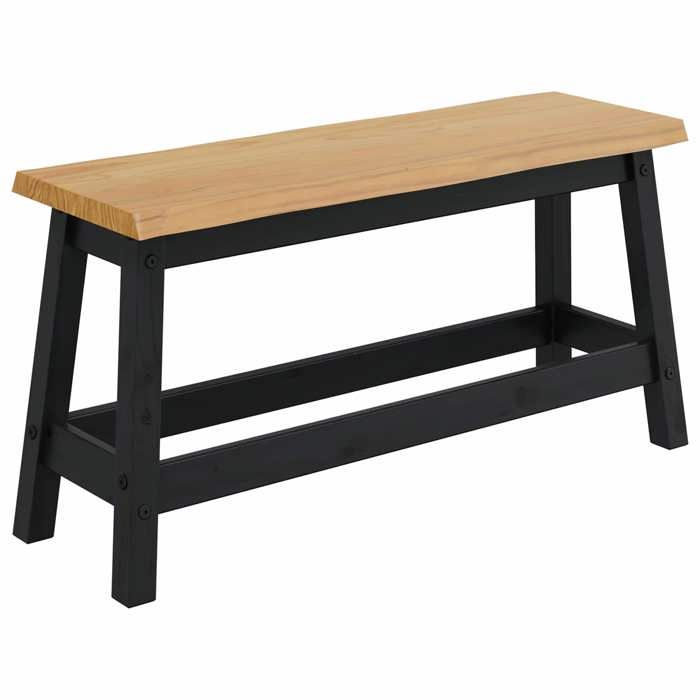 Banquette - Banc de salle à manger ekai - vidaXL - bois de pin massif - noir - 915 x 29 x 455 cm - hauteur dassise 43 cm 6982301