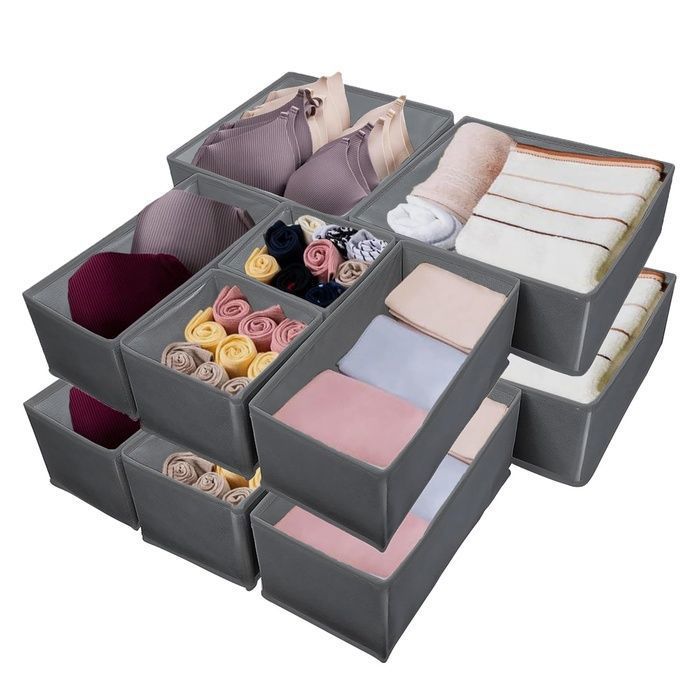 Organisateurs de tiroirs ensemble de séparateurs de rangement pliables en tissu pour vêtements sous vêtements c HOUSSE DE RANGEMENT