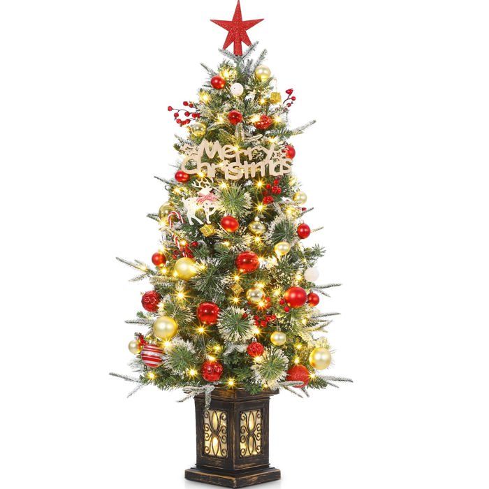 Sapin de Noël Artificiel de 125 cm avec Éclairage Sapin