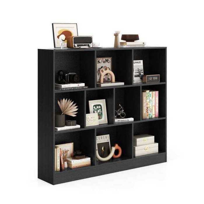 Bibliothèque 10 cubes 3 niveaux étagère de rangement ouverte meuble stable avec 2 kits anti-basculement