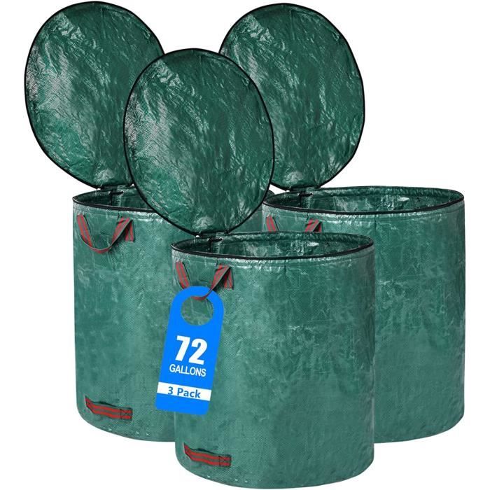 Sacs De Jardin Autoportants Relaxdays - 85L Pop-Up - Résistants UV Et Eau - Lot De 3 - Gris
