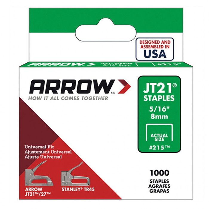 Box 1000 envoi gratuit 1//4in Arrow-JT21 T27 agrafes 6 mm