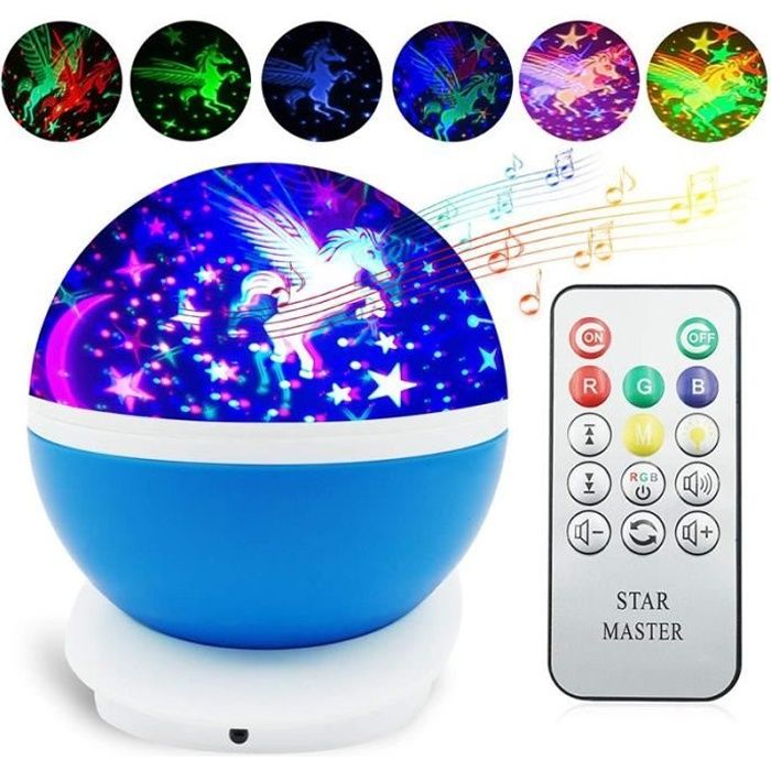 Lampe De Projection Rotative Veilleuse Bebe Musique Lampe Romantique Etoilee Projection Lumiere Lampe De Ciel Chevet Led Bleu Cdiscount Tv Son Photo