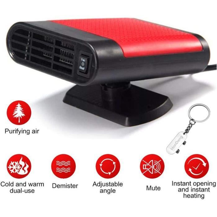 Ventilateur de Voiture 12V 150W D/égivrage et D/ésembuage R/échauffeur Portable de Voiture ave Purificateur dair Chauffage//Refroidissement Rapide AQOTER 2 en 1 R/échauffeur Chauffage de Voiture