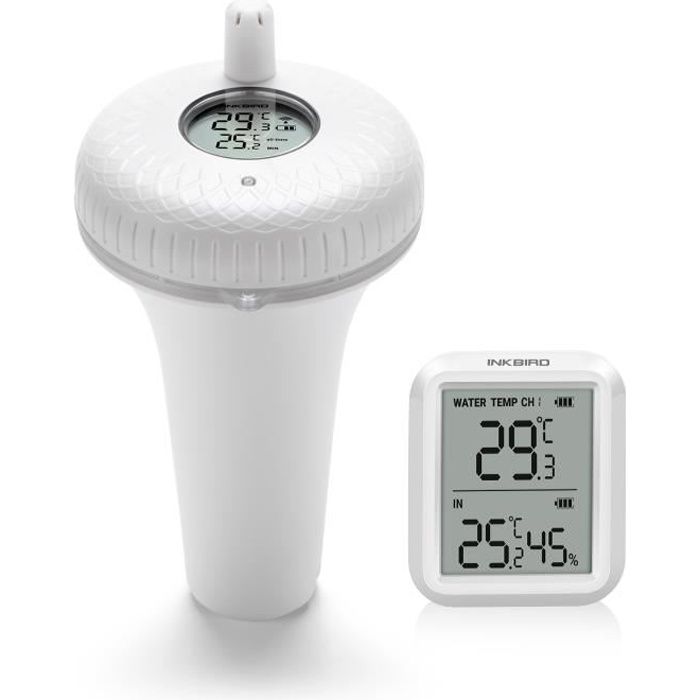 Thermomètre Piscine Flottant sans Fil Radio, Thermomètre d'eau avec Récepteur Numérique, Inkbird IBS-P01R pour Aquarium,Spa,Jacuzzi