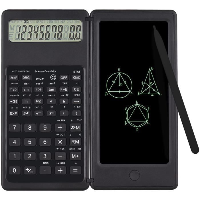 Calculatrice Scientifique Avec écran Effaçable 240 Fonctions - 2 Lignes LCD, Portable, Collège Lycée - 7