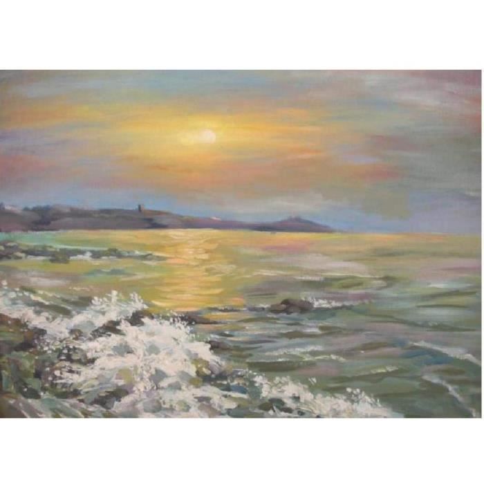 Puzzle Adulte Coucher De Soleil Sur La Mer Cadeau D Anniversaire 35x52cm Cdiscount Jeux Jouets