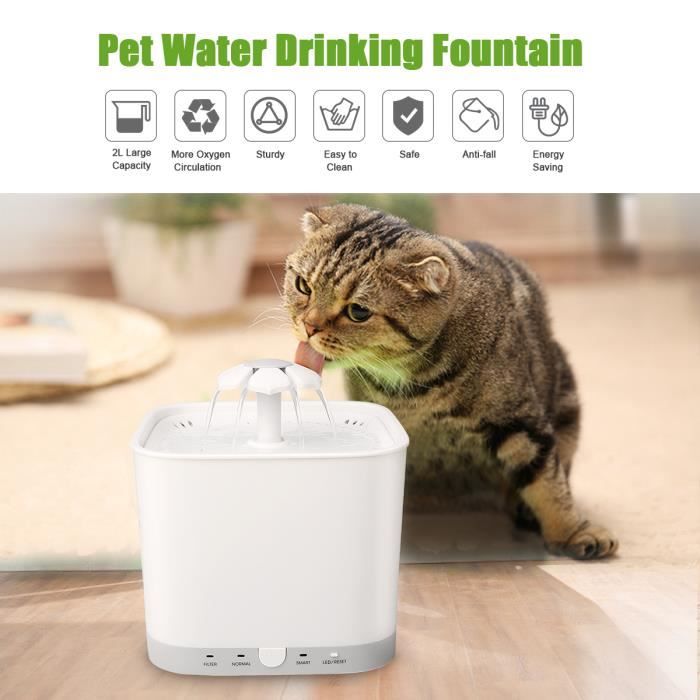 Fontaine à Eau 2l Pour Chat Et Chien Avec 2 Modes De