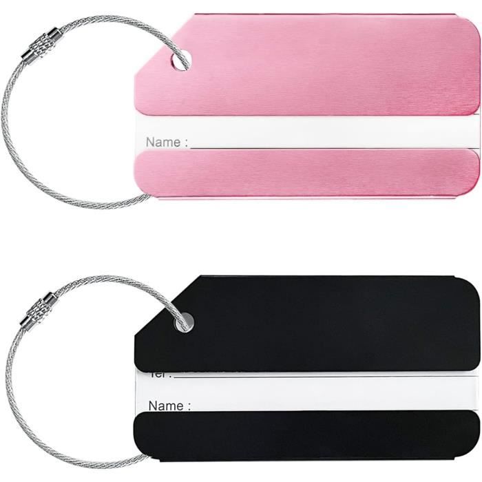 10 Étiquettes Bagage Alliage Aluminium Avec Corde Inox - Identifiants Valise Voyage Couleurs