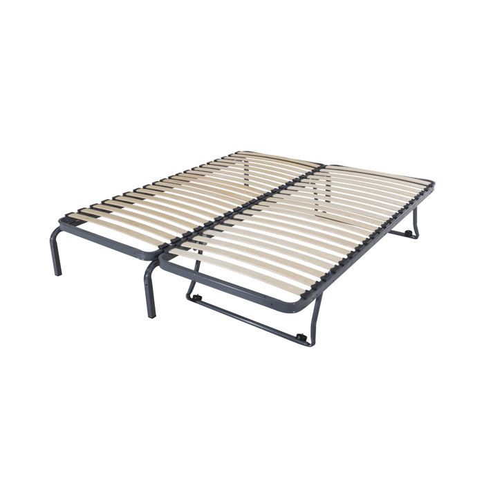 Sommier à lattes gigogne 2x80x190 cm gris foncé - GIGNA