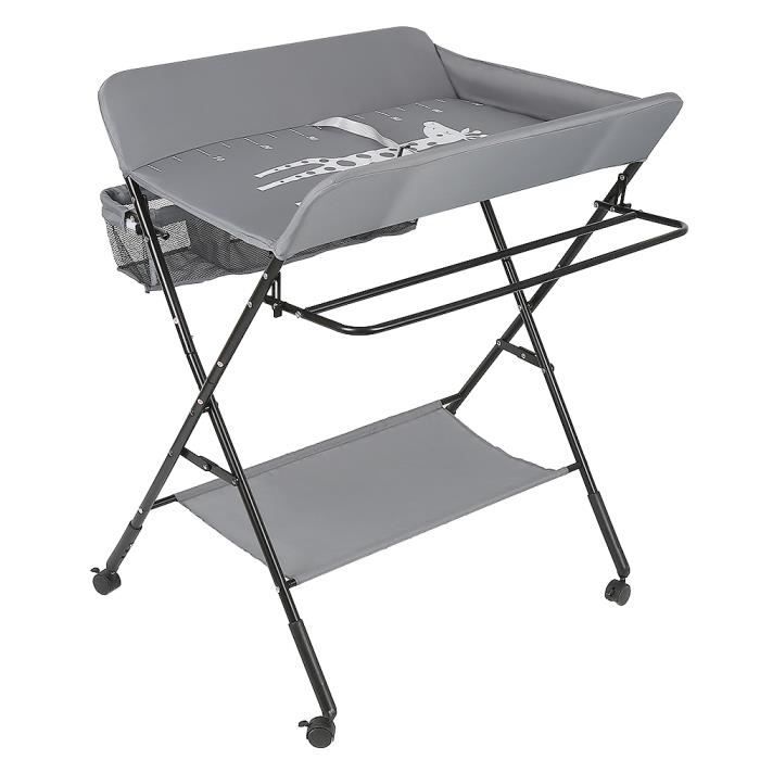 Luxs Table A Langer Pliable Avec Panier De Rangement Hauteur
