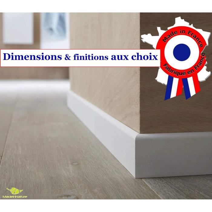 plinthe en medium prepeinte blanche de tres grande qualite fabrication francaise hauteur 7cm finition carre 10 ml cdiscount bricolage