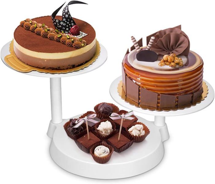Plate-forme Plateau Tournant Support Gâteau Blanc - Cdiscount Maison