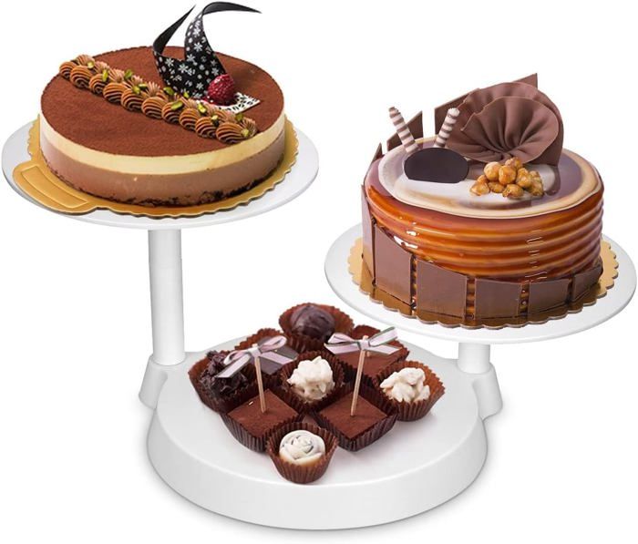 4 PièCes Support à GâTeau PréSentoir à GâTeaux 4 Ensembles PréSentoir à  GâTeaux 2 Ou 3 Support D'Assiettes En MéTal PréSentoir Dessert Or CœUr  Fixations Pour Mariage Anniversaire FêTe(Or Et Argent) 