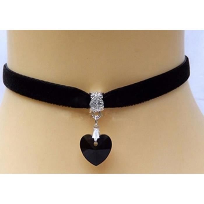 Collier Ras De Cou Plastique Noir Collares y colgantes Relojes y joyas Collier ras du cou pendentif motif