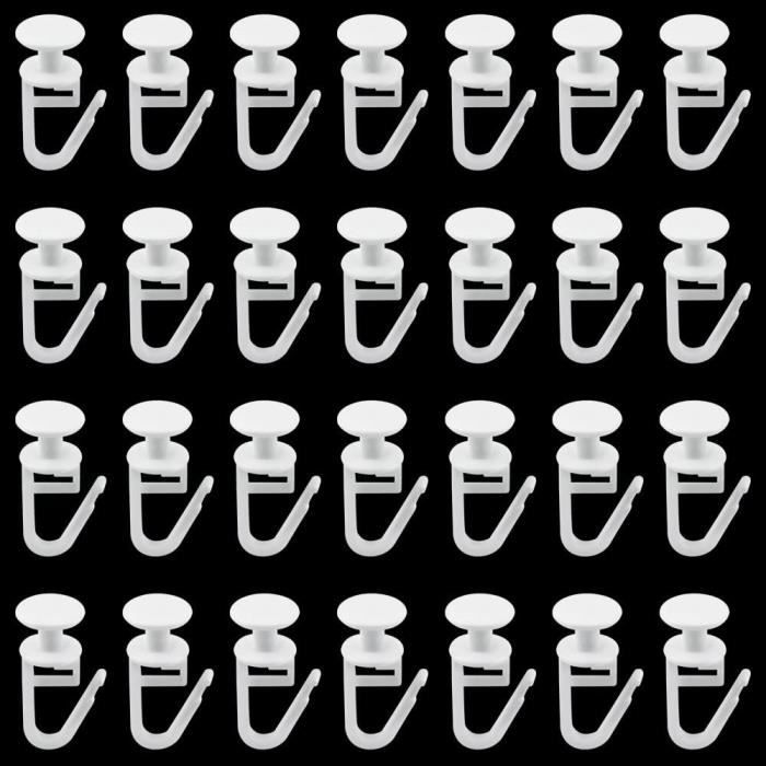 AJW-100 Pièces Glisseurs pour Rail à Rideaux Crochets de Rideau en  Plastique avec Tête de11 mm pour Rideau Piste la Pluspart d[1731] -  Cdiscount Maison