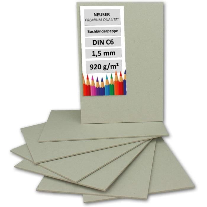 Carton De Reliure Premium 1,5 Mm - 30 Feuilles Carrées 21x21 Cm - Gris/marron - Pour Scrapbooking & Reliure