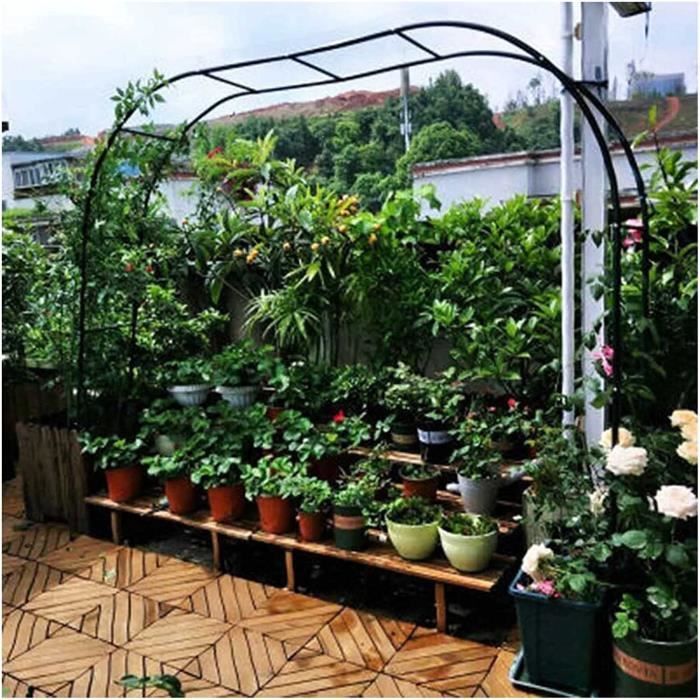 Arche Treillis Jardin 150x50x210cm Bois MOONAIRY - Voûte Rosiers Plantes Grimpantes