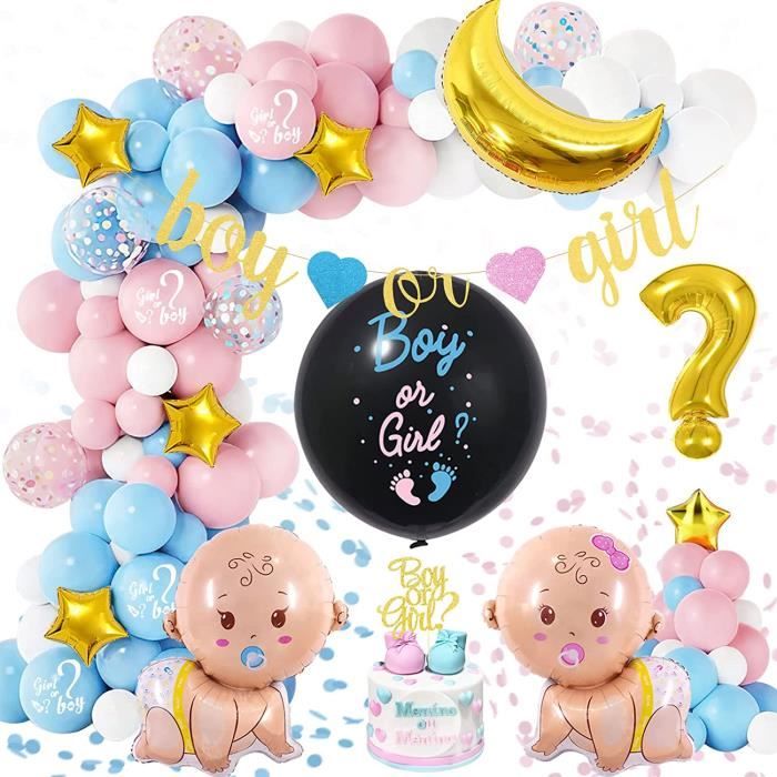 Ballon Fille ou Garcon Gender Reveal Party Decoration Garçon ou Fille Baby  Shower Decorations Kit Baby Shower Boy or Girl Bannière B - Cdiscount Maison