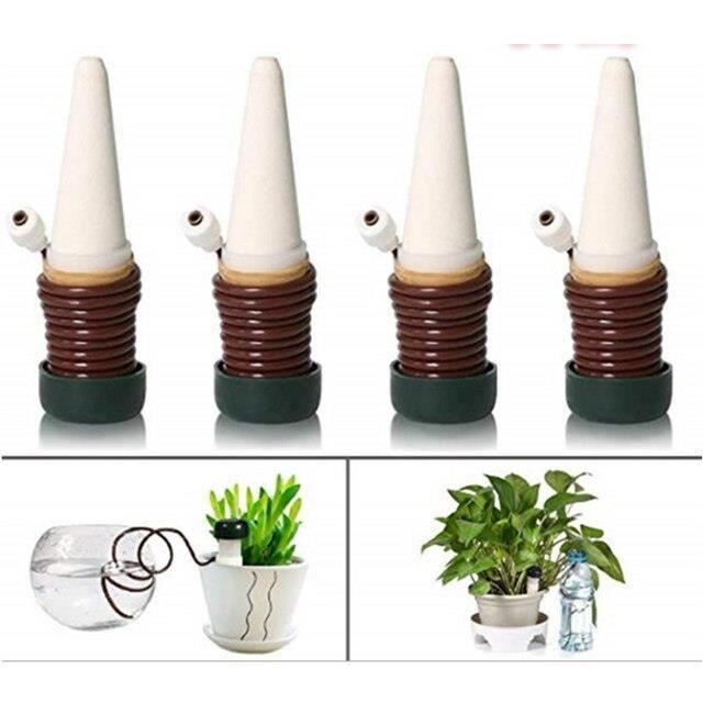 Lot De 4 Piquets D'Arrosage Automatique Globe 500 Ml - Arrosage Lent Et Économique Pour Plantes D'Intérieur