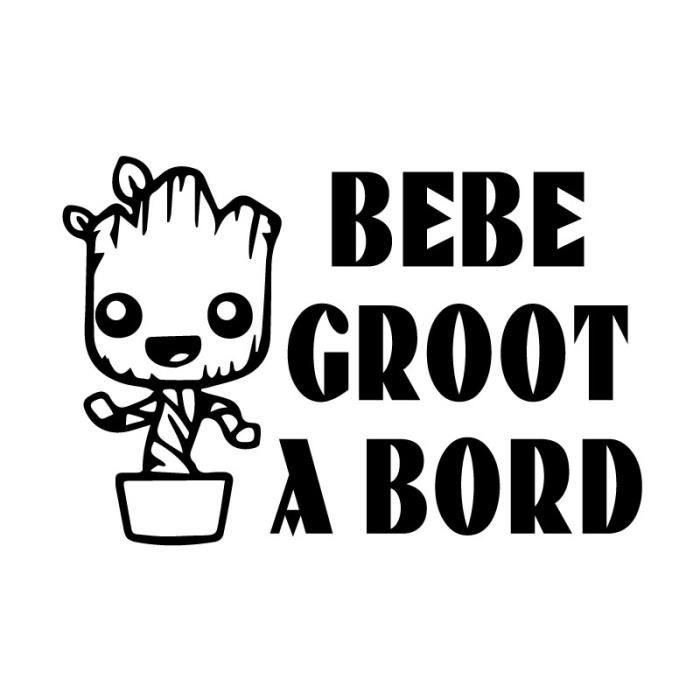 Adzif Biz Sticker Bebe A Bord Bebe Groot Dimensions 12 X 8 Cm Couleur Noir Aspect Brillant Adhesif Autocollant Pour Voiture Cdiscount Puericulture Eveil Bebe