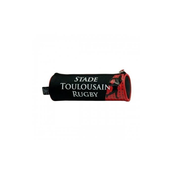 Trousse Scolaire Stade Toulousain Officielle - Polyester, 21.5x7x5cm, Fermeture Zip