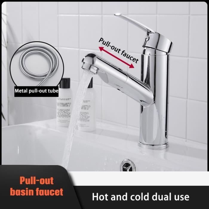 Robinet Lavabo Salle De Bain Beelee - Bec Haut, Poignée Unique, Noir Mat - BL6790BH