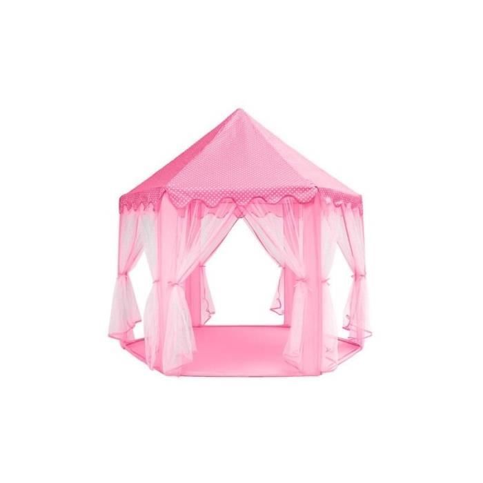 Tente enfants château princesse Rose idmobilierdeco