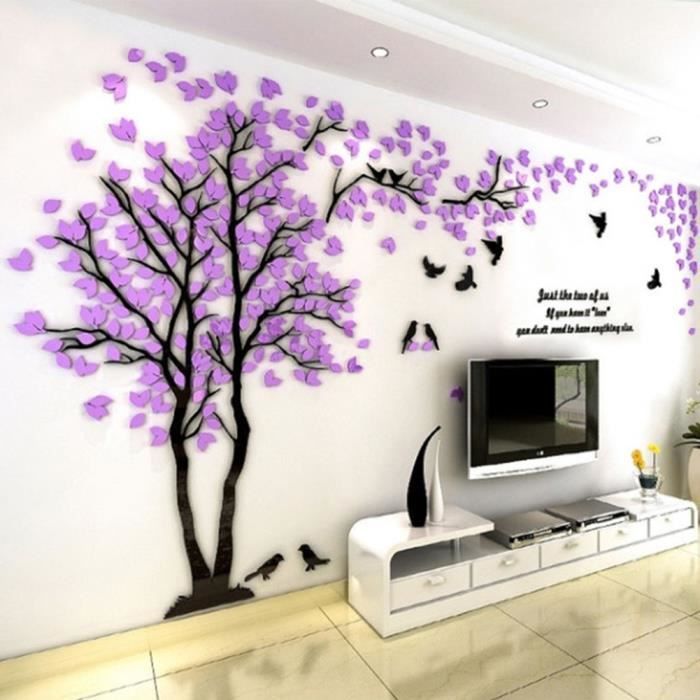 Autocollant mural 3D Stickers muraux artistiques pour la décoration murale  de la chambre à coucher du salon - Cdiscount Maison