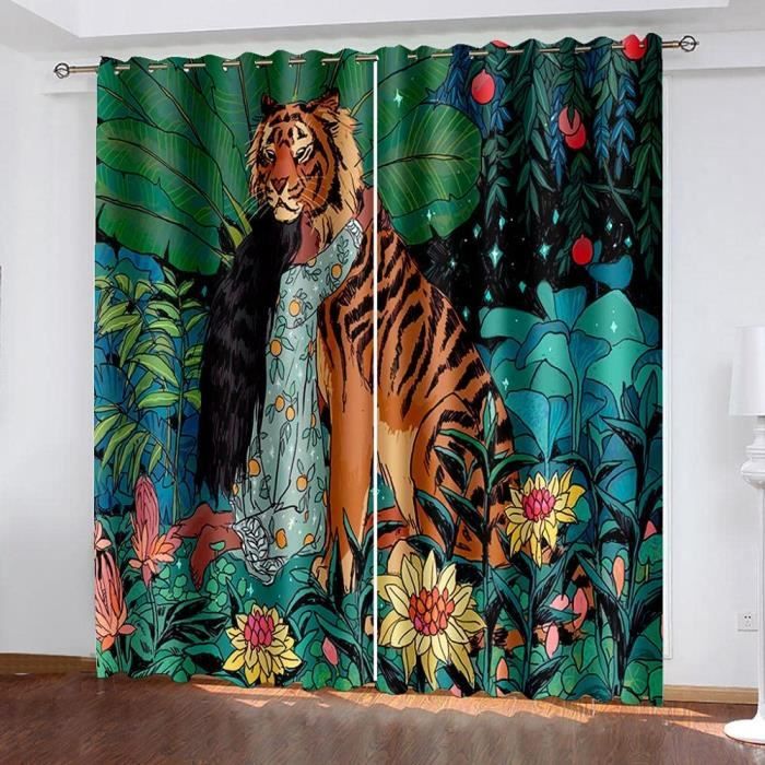 Tigre Fille Plante Rideau Chambre Bebe Rideaux Occultants A Oeillets Rideau Fenetre Chambre Rideaux Chambre Ado 135x240cm 533 Cdiscount Maison Tigre Fille Plante Rideau Chambre Bebe Rideaux Occultants A Oeillets Rideau Fenetre Chambre Rideaux Chambre Ado 135x240cm 533 Cdiscount Maison
