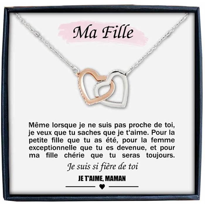 Collier Personnalise Pour Femme Avec Pendentif En Forme De Coeurs Entrelaces Contenant Un Message D Amour Pour Votre Fille Sig 148 Achat Vente Sautoir Et Collier Collier Personnalise Pour 148 Acier