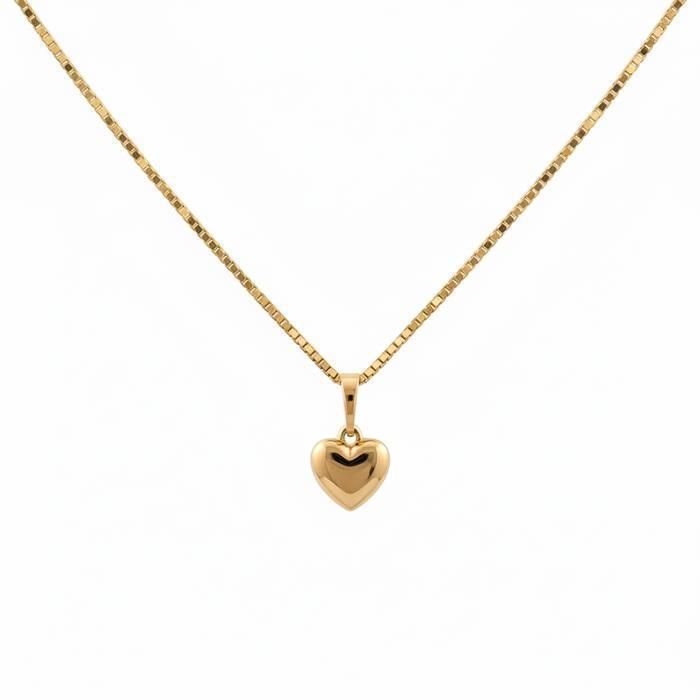 Collier Femme Chaîne Torsadée Pendentif Coeur Lisse