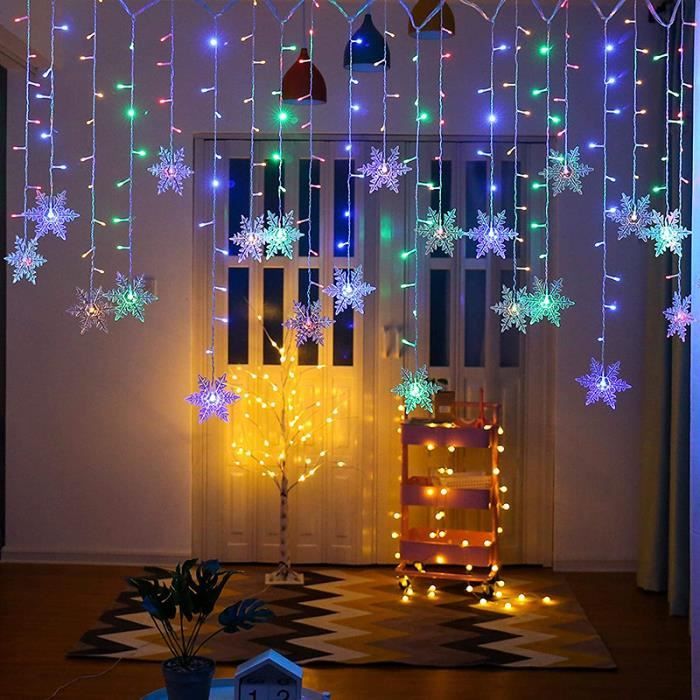 Guirlande lumineuse de Noël avec flocons de neige - 5 m - 50 LED - Flocon de neige - Alimentée Guirlande lumineuse de Noël avec flocons de neige - 5 m - 50 LED - Flocon de neige - Alimentée