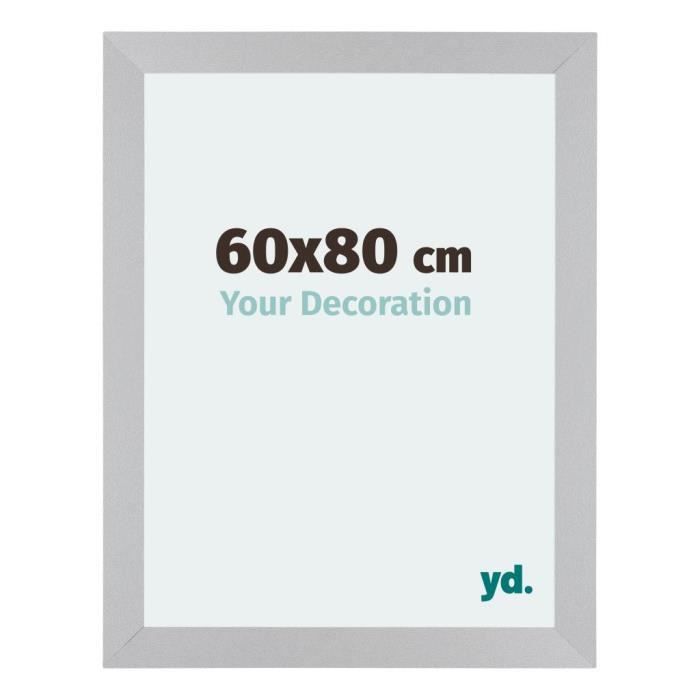 Your Decoration - 60x80 cm - Cadres Photo en MDF Avec Verre Plexiglas - Argent Mat - Mura.