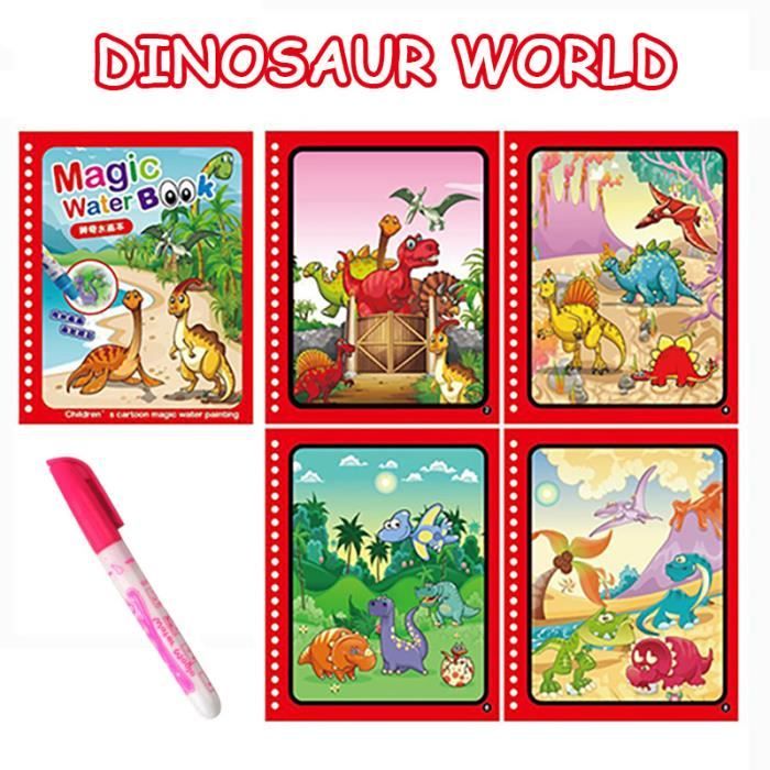 Livre Coloriage Eau Magique – 6 Livres Réutilisables Et 6 Stylos – Activité Sans Tache – Cadeau Enfant 1-3 Ans