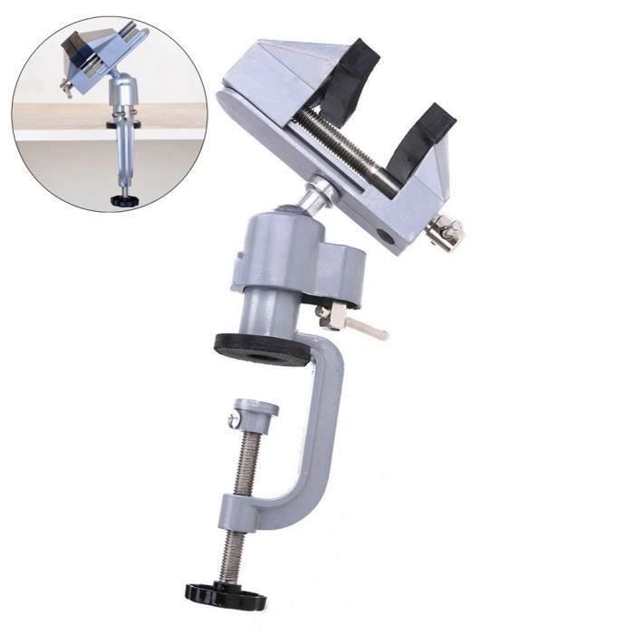 NUZAMAS Étau De Table 2 En 1 Pivotant 360° En Alliage D'Aluminium - Support Perceuse