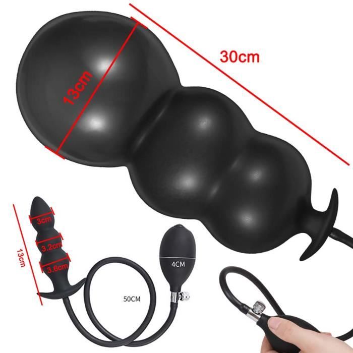 plug anal gonflant Plug Anal gonflant noir en silicone Ouch - Plug Gonflable main image 1