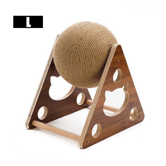 Griffoire Sphérique Pour Chat - Sisal Et Bois - Avec Plumes - Jouet Interactif Anti-Ennui - Pour Chasse Et Jeu D'Intérieur