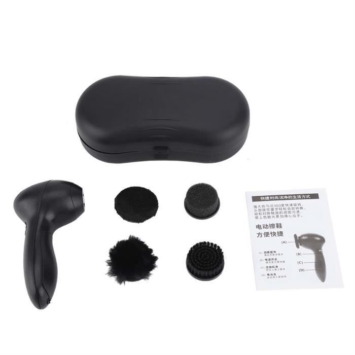 Brosse Chaussure électrique, Nettoyeur de Baskets Cireuse à Chaussures avec 4 Tête de Brosse pour Cirages et L'entretien des Chaussures