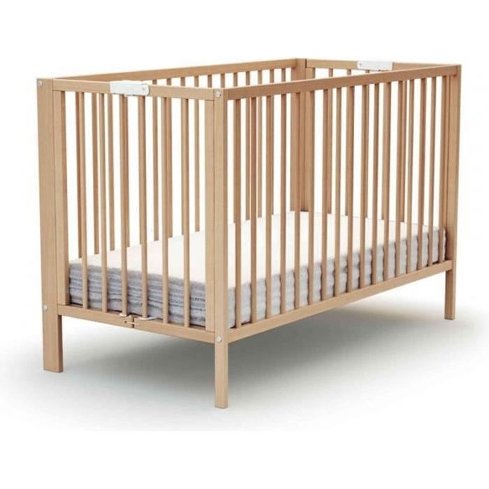 Lit Bebe Pliant A Barreaux Hetre Verni 60x1 Cdiscount Puericulture Eveil Bebe