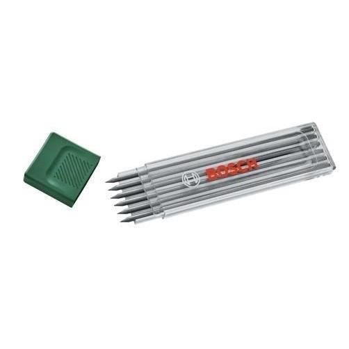 Bosch Set de 6 mines graphites HB acces. marqueur pr trous profonds HB 2 8 mm étui rang.