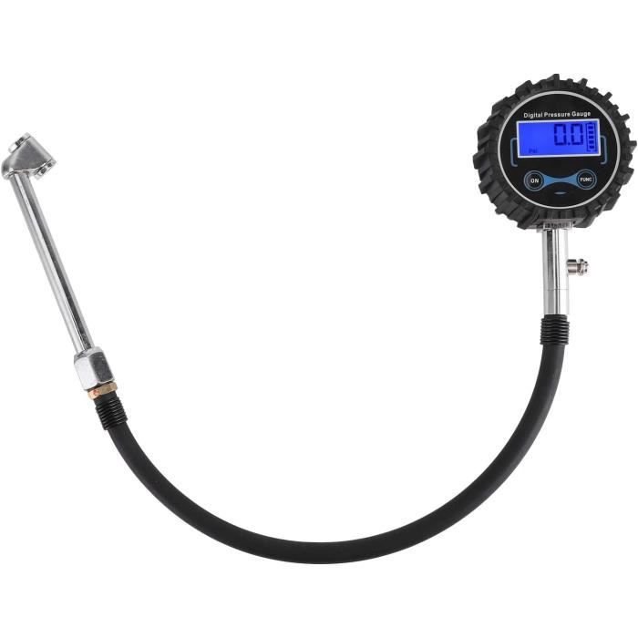 Mandrin Droit Gonfleur De Pneu Avec Manomètre - Buse En Acier Compatible Valves Européennes Et Japonaises - Pour Voiture - 8
